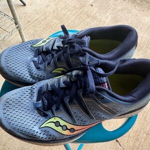 Saucony Sz 11 ladies ISO series Athletic Tennis shoes s10462-1 Blue Gray Green